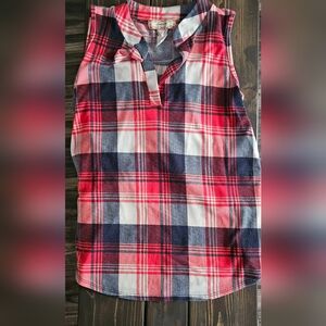 Red and Blue Midi Pencil Blouse for Casual Wear